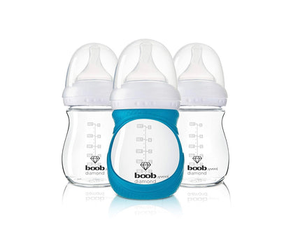 JOOVY Boob Diamond 5 onzas, 3 piezas con funda turquesa