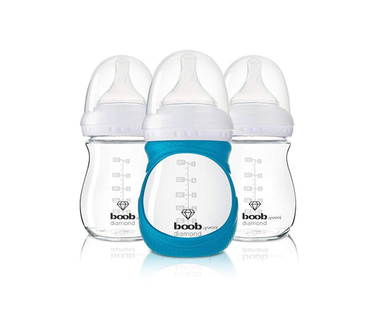 JOOVY Boob Diamond 5 onzas, 3 piezas con funda turquesa