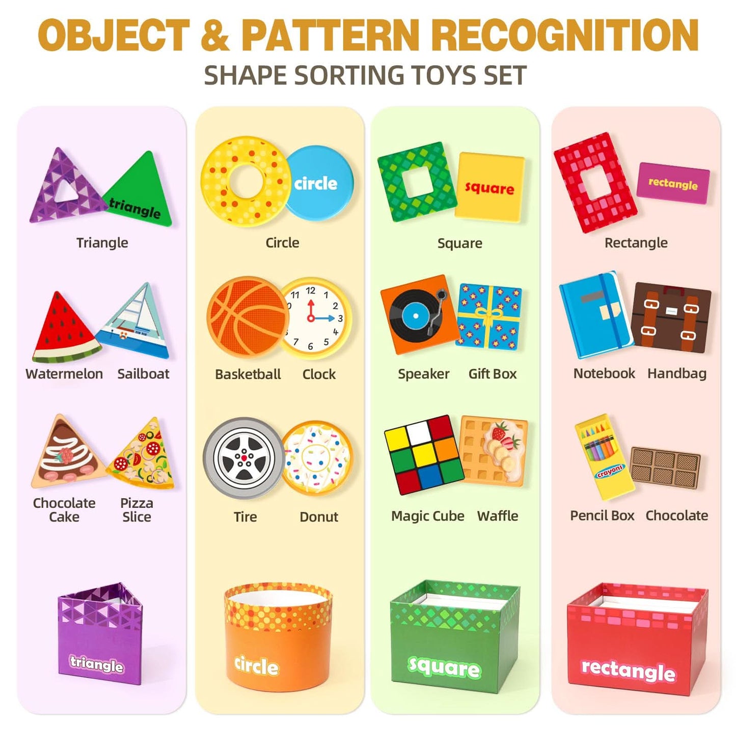 Atoylink Montessori Toys - Clasificador de formas para niños pequeños