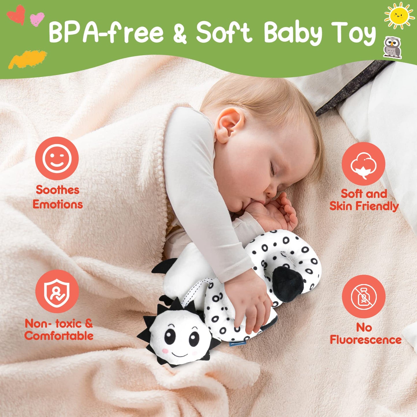 Juguetes de Asiento de Coche para Bebés de 0-6 Meses