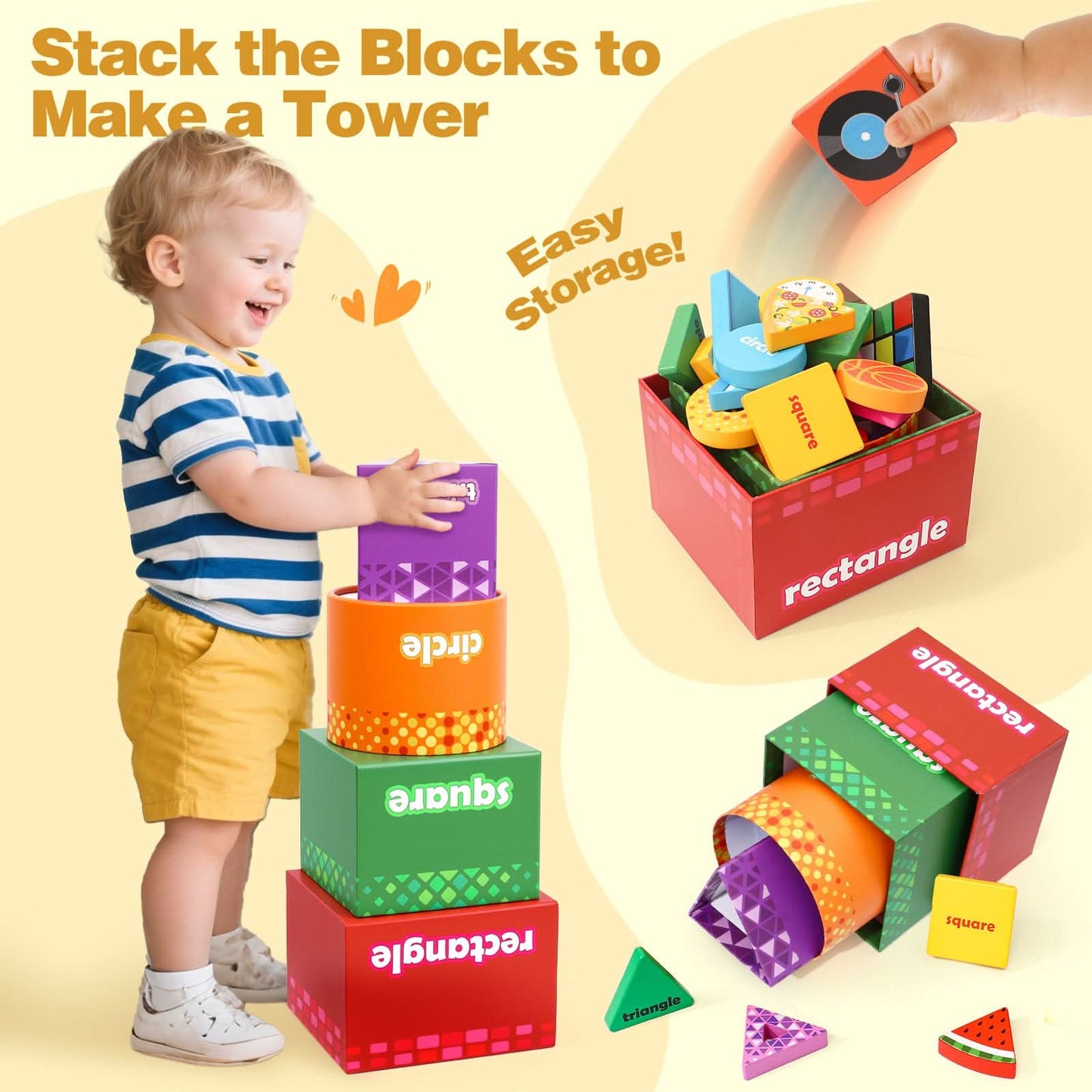 Atoylink Montessori Toys - Clasificador de formas para niños pequeños