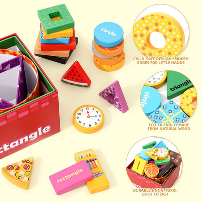 Atoylink Montessori Toys - Clasificador de formas para niños pequeños