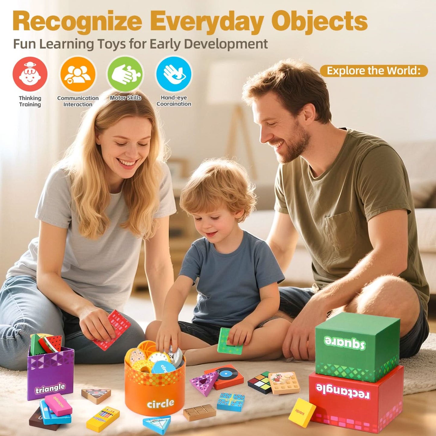 Atoylink Montessori Toys - Clasificador de formas para niños pequeños