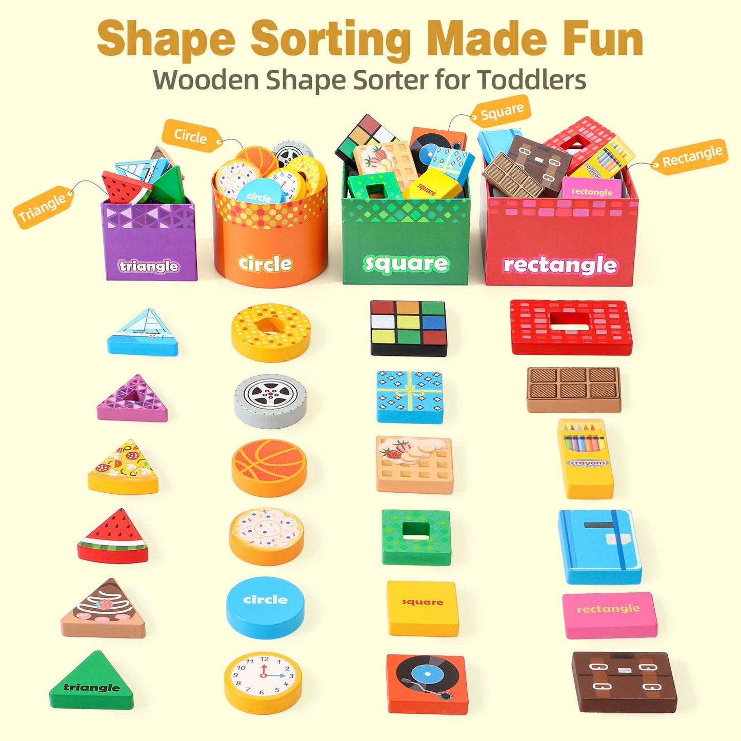 Atoylink Montessori Toys - Clasificador de formas para niños pequeños