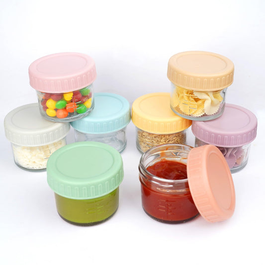 ANOTION 8 Frascos de vidrio pequeños con tapa