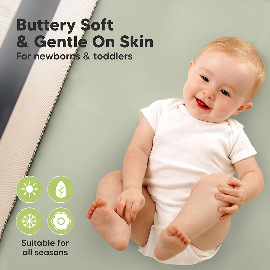 Paquete de 2 sábanas impermeables para cuna de niño y niña, 38 x 26 pulgadas