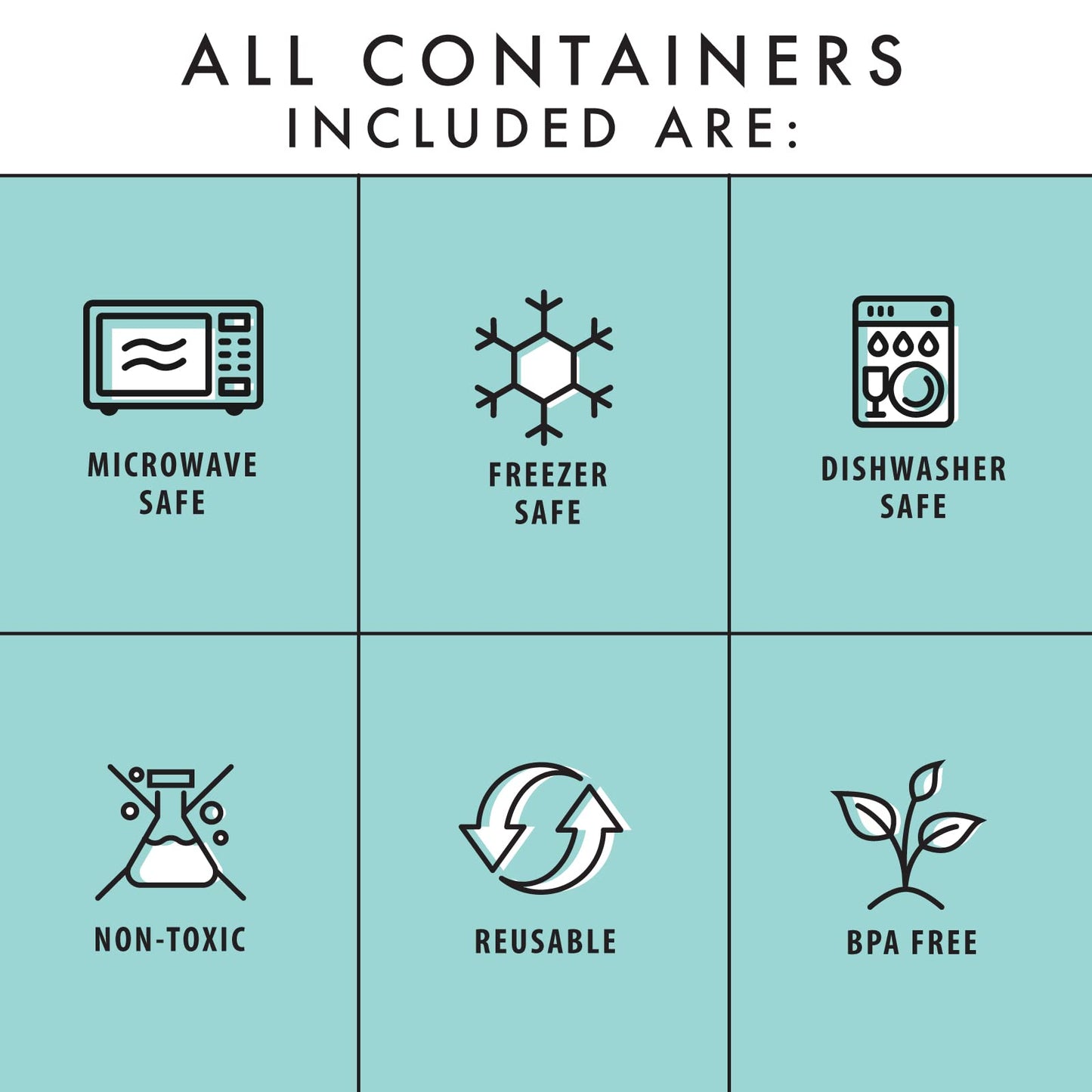 Fit + Fresh - Juego de aperitivos de 1/2 taza