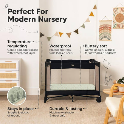 Paquete de 2 sábanas impermeables para cuna de niño y niña, 38 x 26 pulgadas