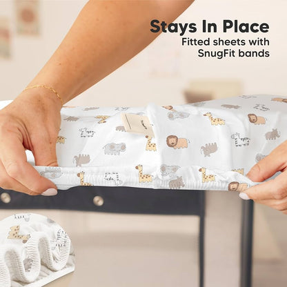 Paquete de 2 sábanas impermeables para cuna de niño y niña, 38 x 26 pulgadas