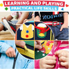 Actividades de aprendizaje preescolar para niños pequeños con el alfabeto y los números, juguetes de viaje