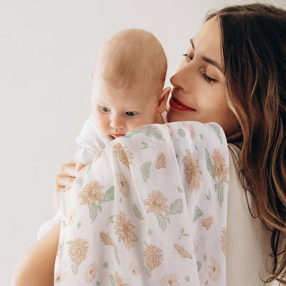 GLLQUEN BABY Manta de Recepción para Niño Algodón de Muselina