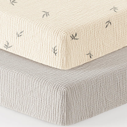 Bearmoss Sábanas de Muselina para cuna - 100% Algodón - 28x52"