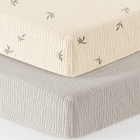Bearmoss Sábanas de Muselina para cuna - 100% Algodón - 28x52"