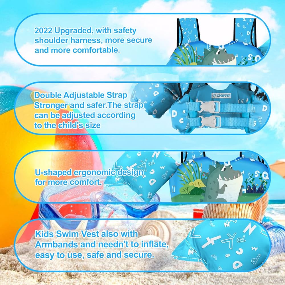 Chriffer Chaleco salvavidas para niños de 19 a 30 kilos