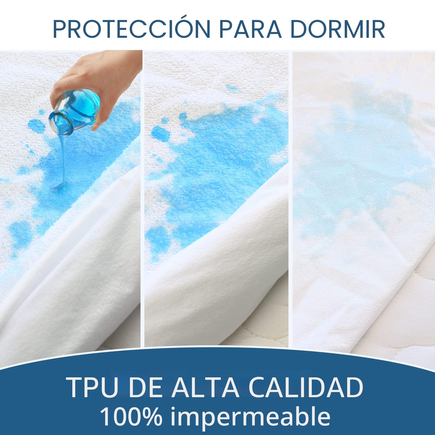 Cubrecolchón de tela de toalla impermeable, para colchones de hasta 18 pulgadas de alto