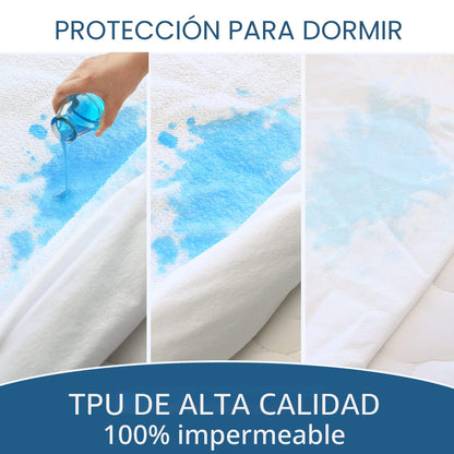 Cubrecolchón de tela de toalla impermeable, para colchones de hasta 18 pulgadas de alto