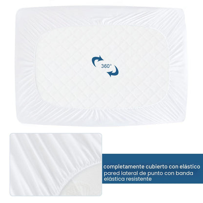Cubrecolchón de tela de toalla impermeable, para colchones de hasta 18 pulgadas de alto