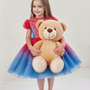 Vestido tutú de héroe para niñas, vestido de princesa rojo y azul para niñas de 3 a 5 años