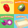 BAODLON Juego de frutas de madera para cortar