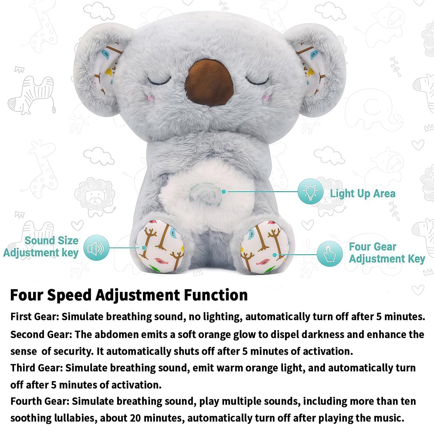 Animal de peluche que respira, koala para aliviar la ansiedad