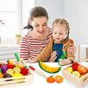 BAODLON Juego de frutas de madera para cortar