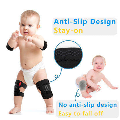 2 pares de rodilleras ajustables para gatear, rodilleras para niños pequeños