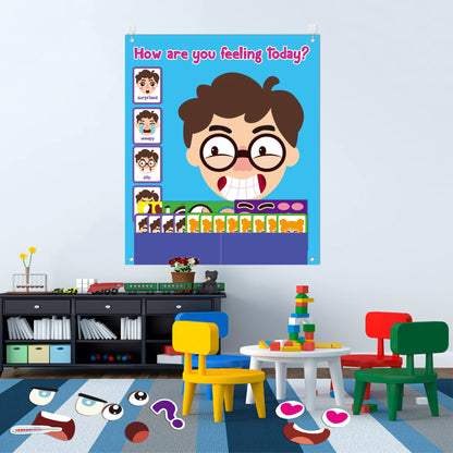 B1ykin Juego de historias de tablero de fieltro social y emocional de 88 piezas