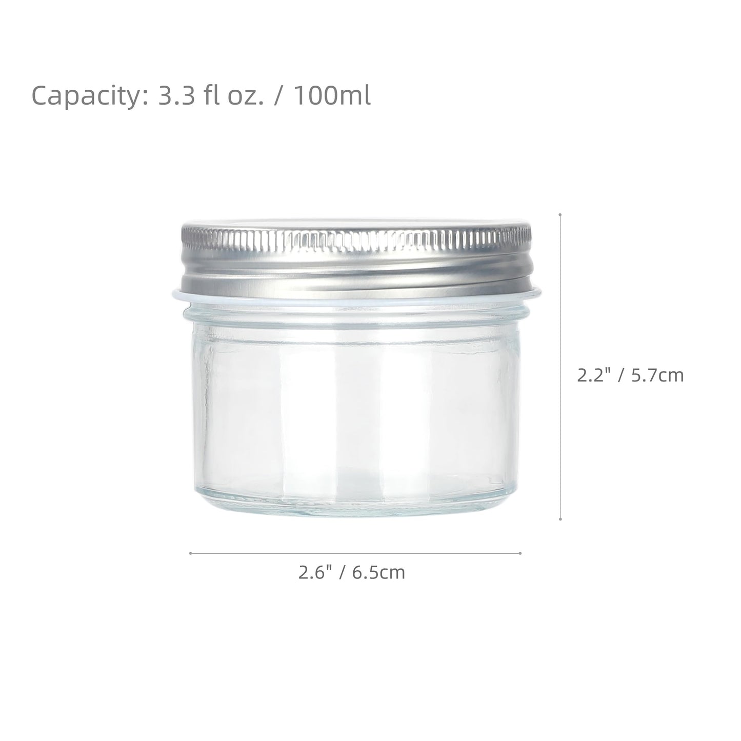 Frascos de vidrio decorativos Magic Season (3.3 fl oz. con tapas de aluminio / 6 piezas)