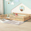 Cama Montessori de tamaño individual con barandillas de seguridad