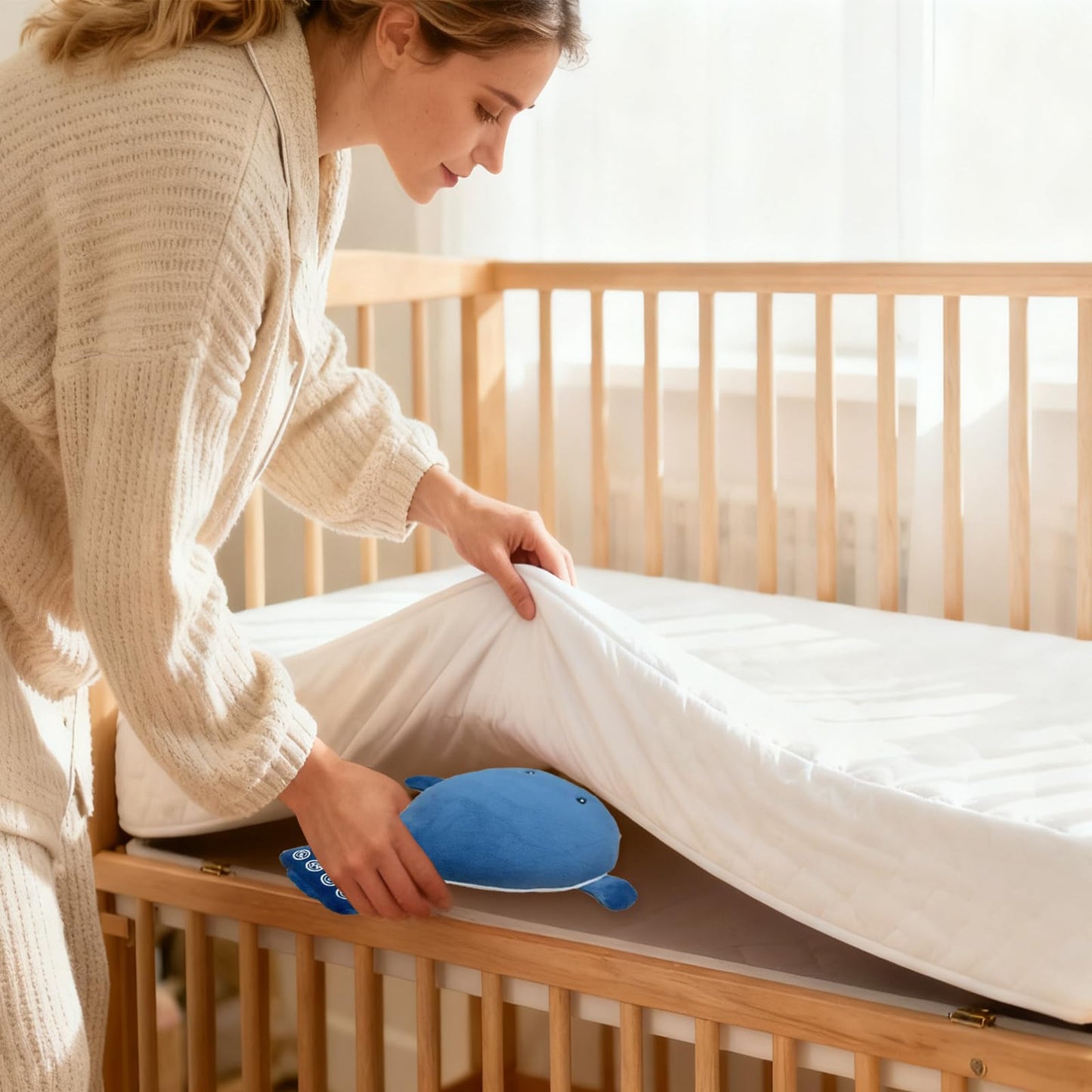 Sueño vibratorio para bebé, máquina portátil de ruido blanco para bebé adulto, 3 modos de vibración ajustables, 26 sonidos relajantes