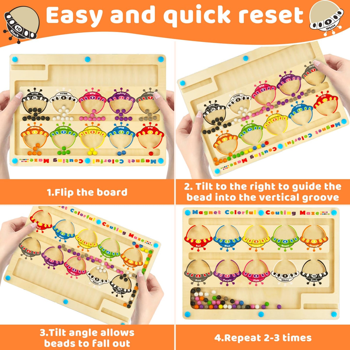 Laberinto magnético de color y números