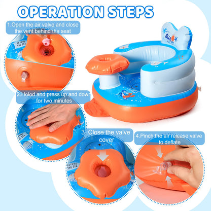 Peeko asiento de bebé inflable para bebés de 3 meses en adelante