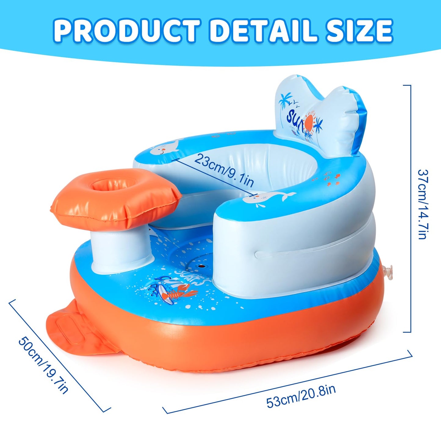 Peeko asiento de bebé inflable para bebés de 3 meses en adelante