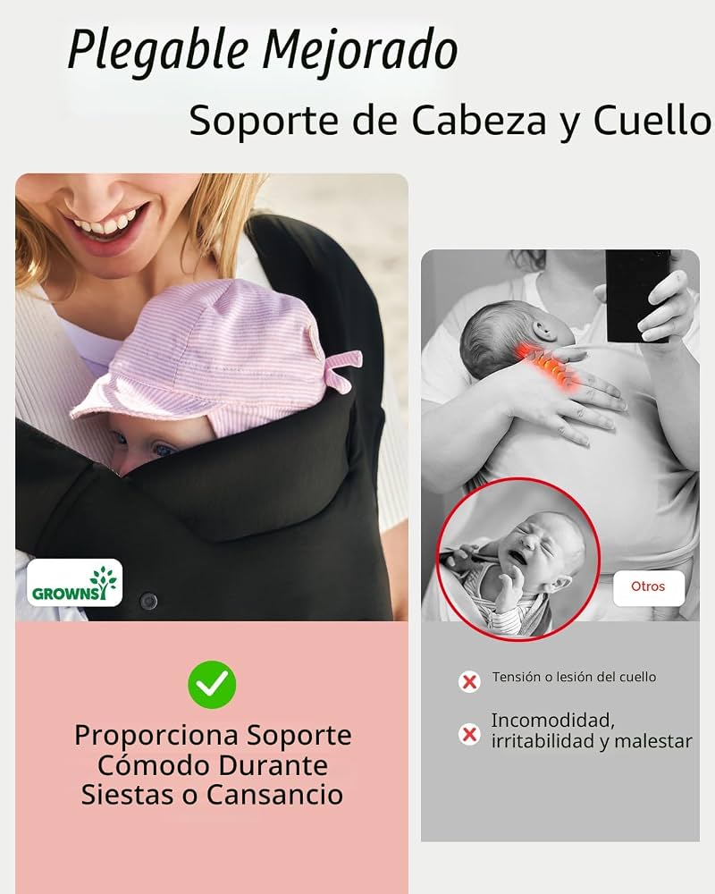 GROWNSY Portabebés para Recién Nacido a Niño Pequeño
