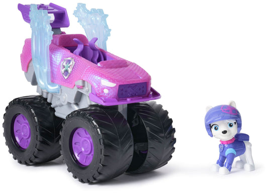 Paw Patrol: Rescue Wheels Roxi Monster Truck con transformación y figura de acción coleccionable