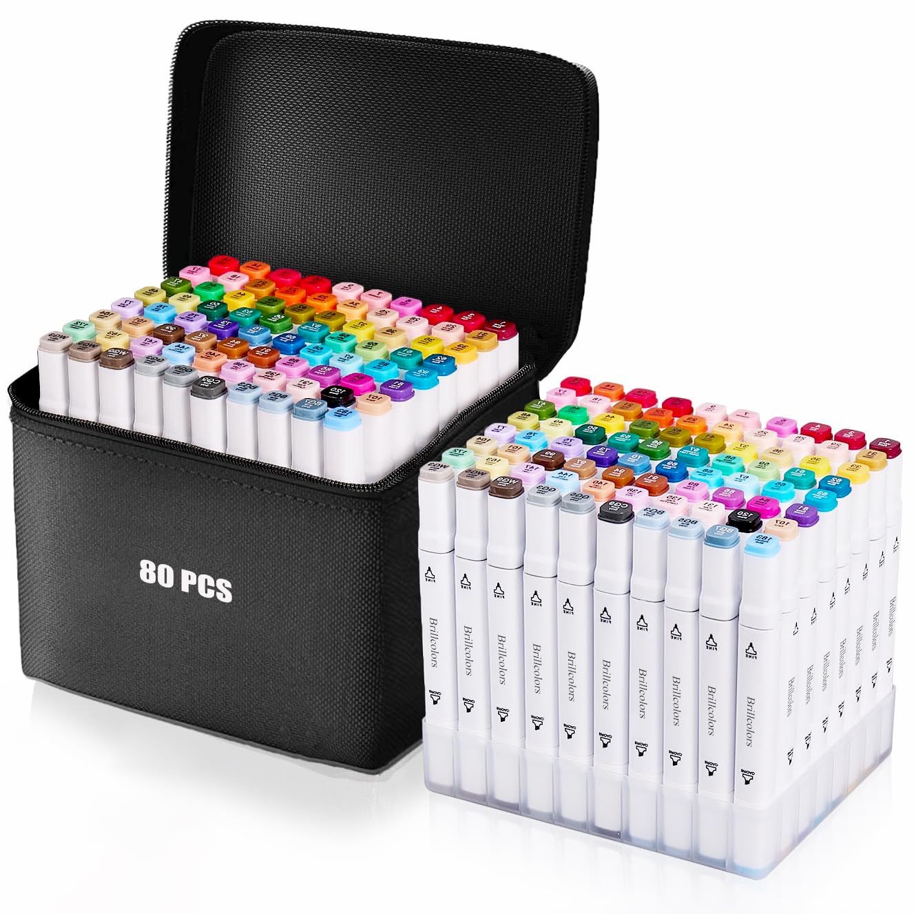 Marcadores de alcohol de 80 colores con base de doble punta para adultos y niños