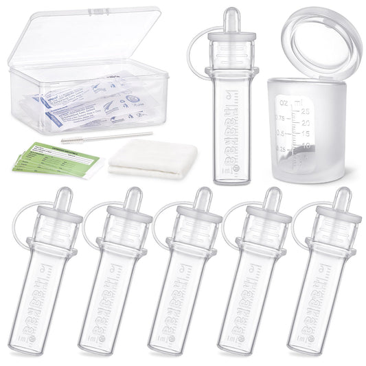 Colecctor de calostro haakaa 6ml/6 piezas y taza de alimentación con tapa 25ml/1 pieza Set - Colecta