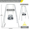 Columpio para niños pequeños con soporte de metal plegable para niños pequeños de 1 a 10 años