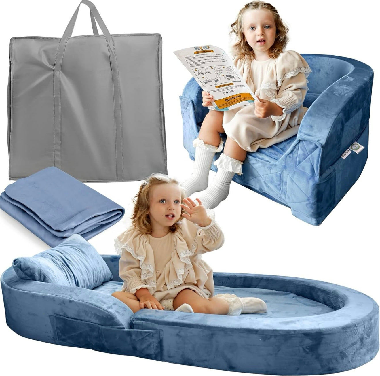 Cama y silla de viaje Sleepah para niños pequeños – (140 x 66 x 20 cm)