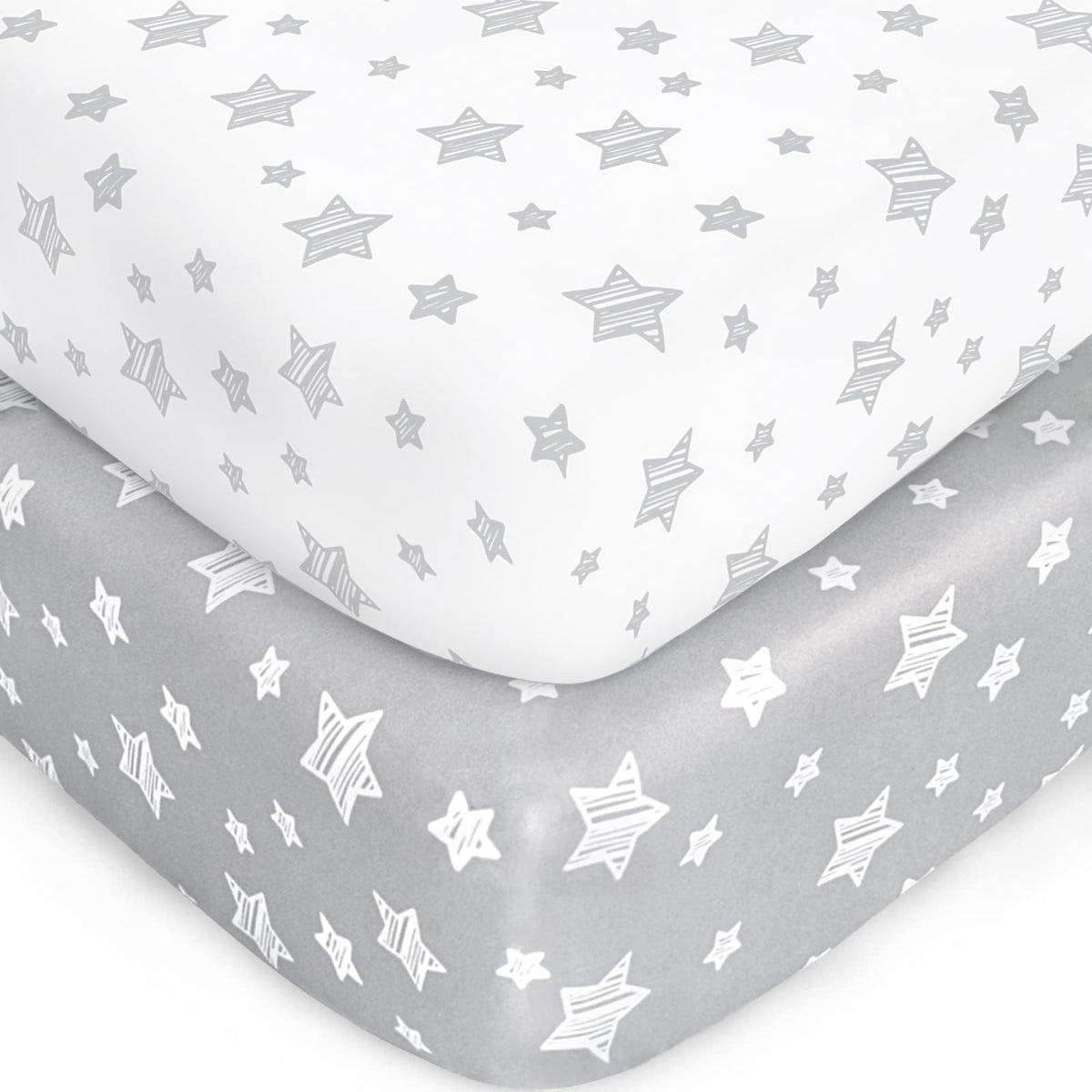 Sábanas Moonsea de cuna para niños o niñas, paquete de 2