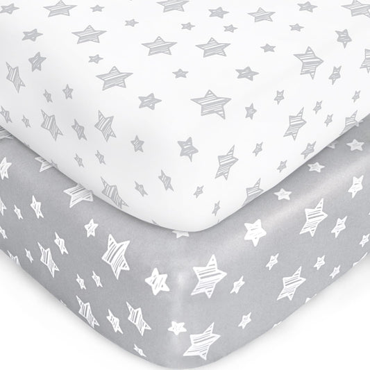 Sábanas Moonsea de cuna para niños o niñas, paquete de 2