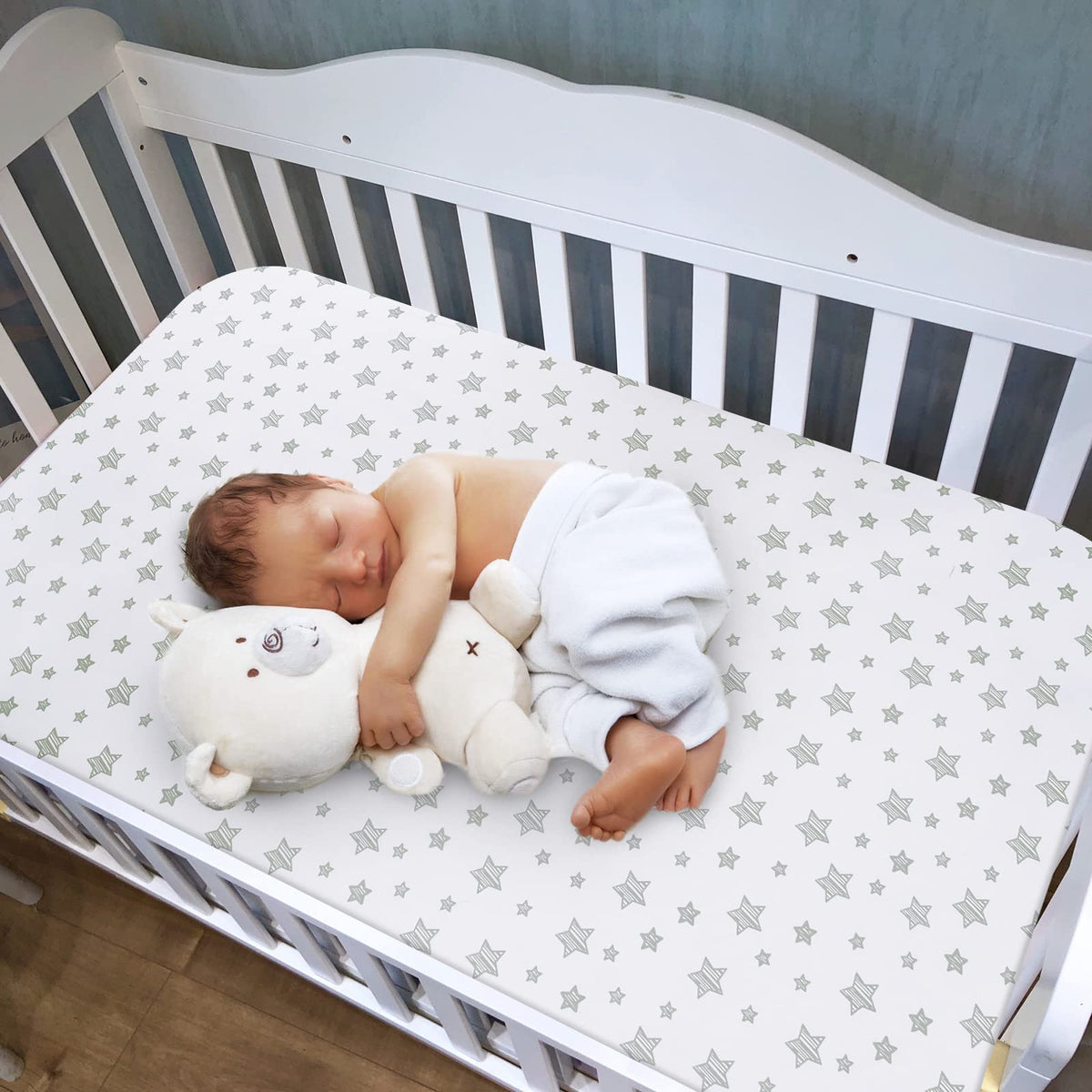 Sábanas Moonsea de cuna para niños o niñas, paquete de 2