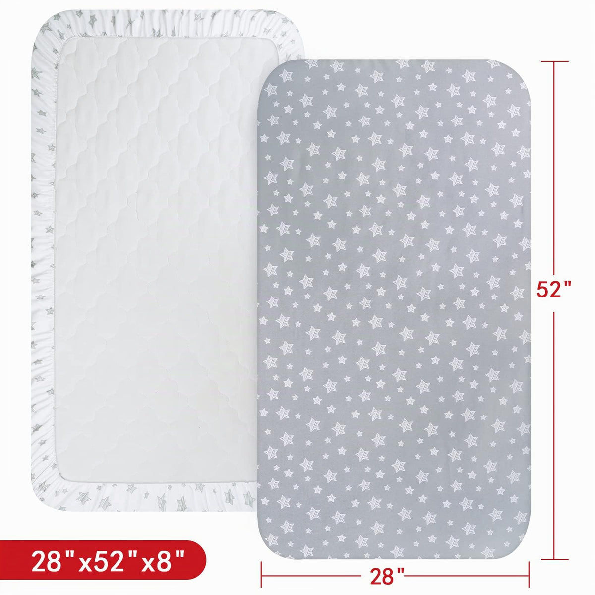 Sábanas Moonsea de cuna para niños o niñas, paquete de 2