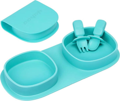 Platos llanos plegables de silicona, platos para bebé, esenciales de viaje