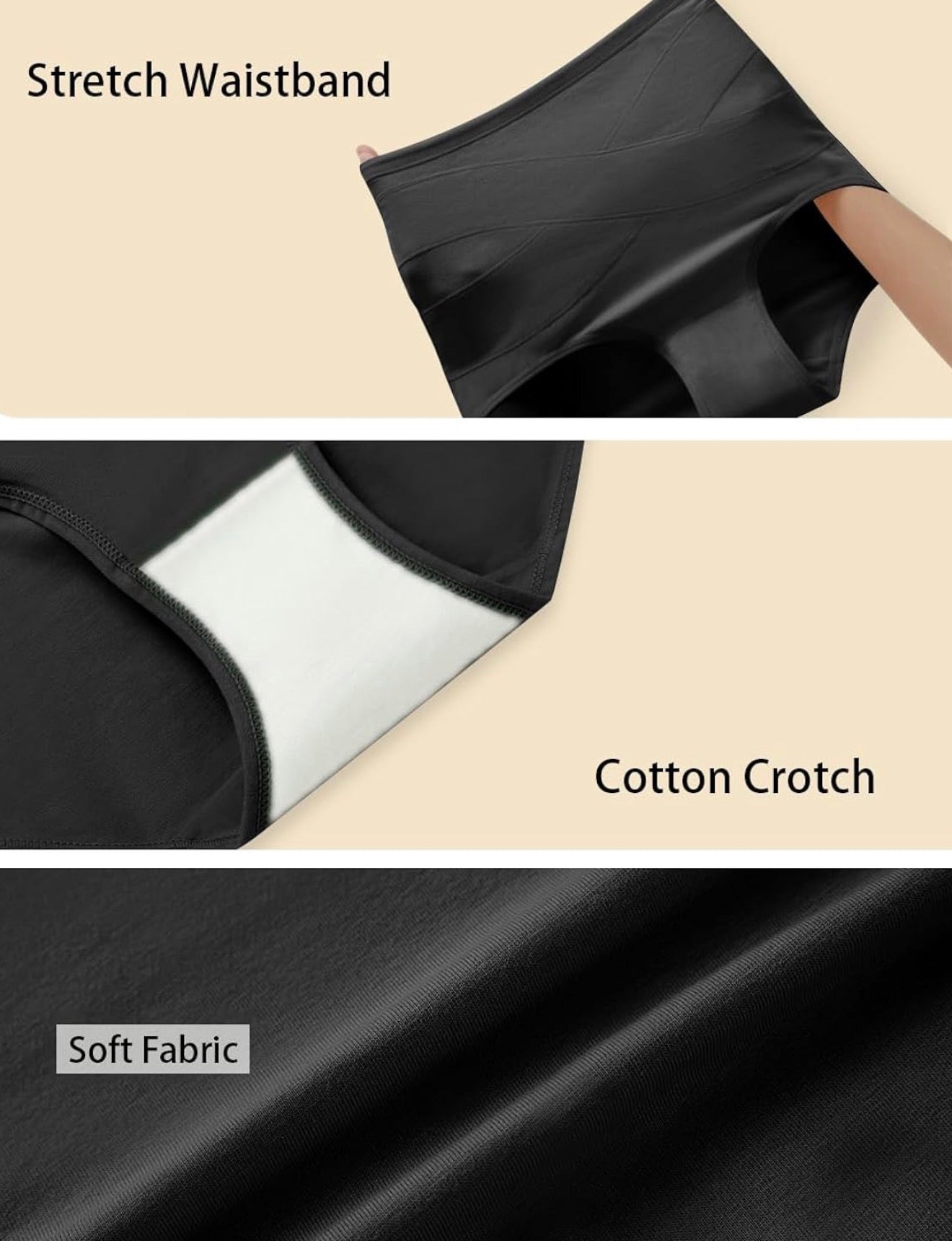 Ropa interior de cintura alta para mujer, con control de abdomen, de algodón, cobertura completa, paquete de 4 unidades, talla L