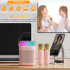 Mini máquina de karaoke con 2 micrófonos inalámbricos