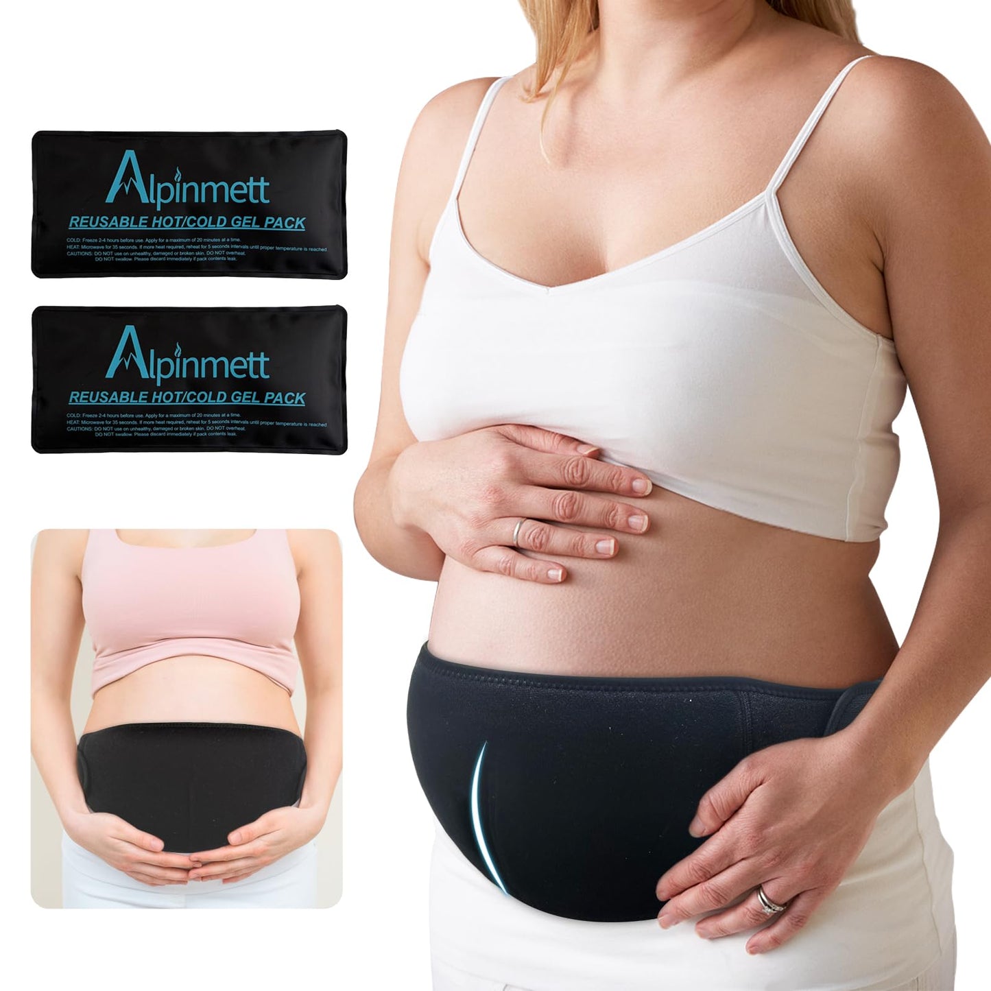 C-Section - Faja para el vientre de terapia de frío y calor con 2 paquetes de hielo de gel reutilizables para posoperatorio