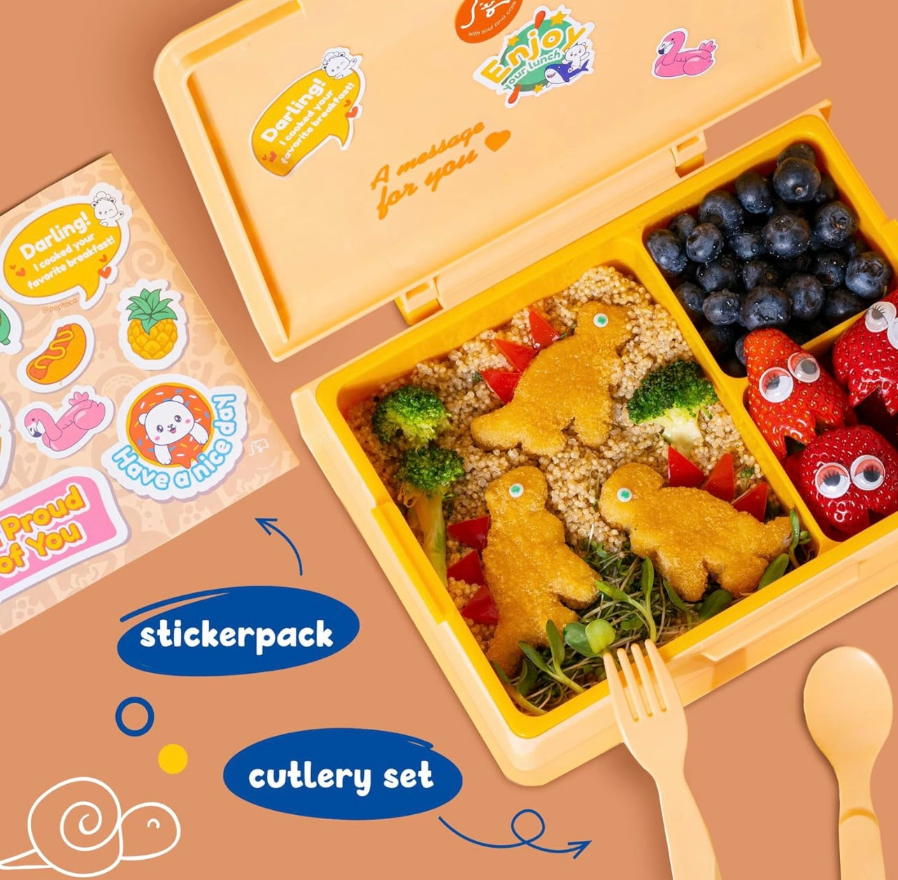 PEPTO Bento Box con Utensilios