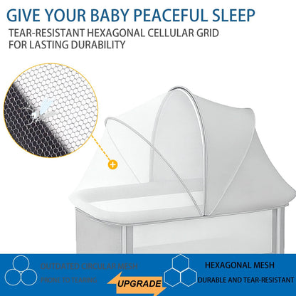 Funda portátil para moisés con mosquitera y cremallera de 2 vías