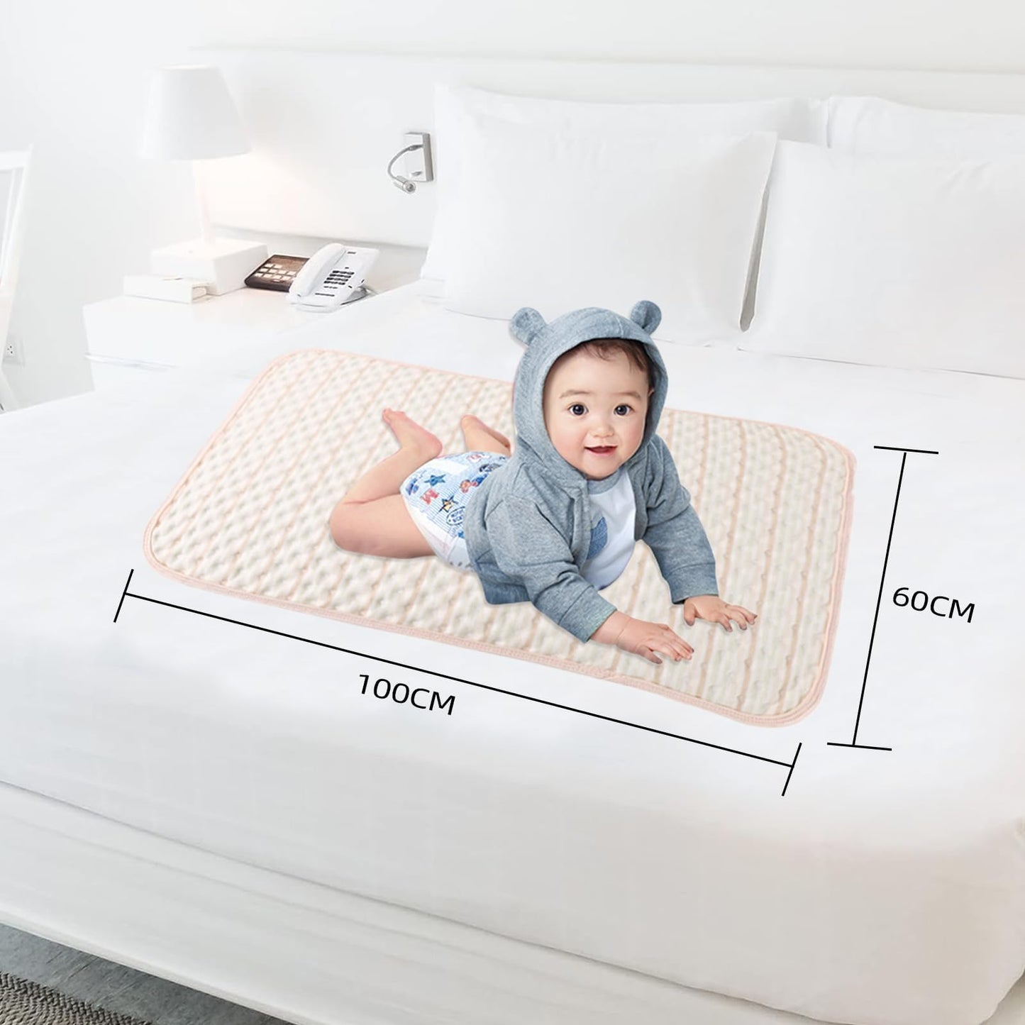 AUERQXZ - Protector de cama absorbente para incontinencia (paquete de 3), 61 x 101 cm